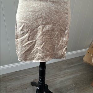 Forever 21 Cream Textured Pencil Skirt